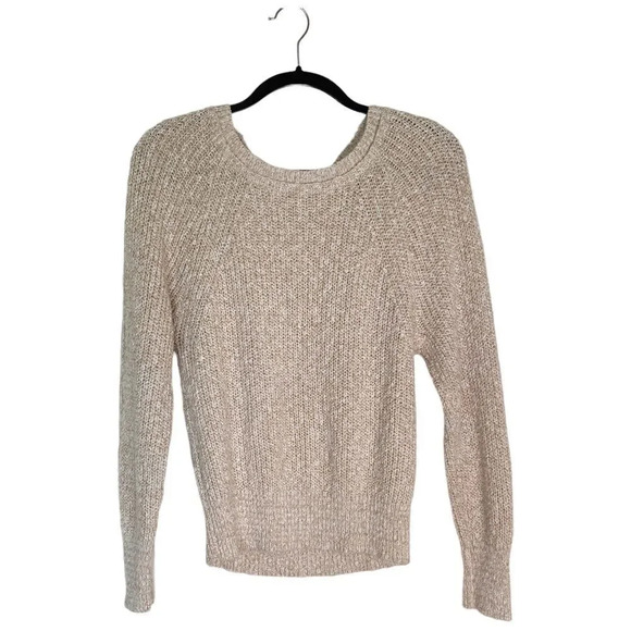 FREE PEOPLE Electric City Pullover Linen Sweater Beige Size Medium - Picture 2 of 6